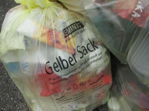 Gelber Sack Gefüllter Gelber Sack