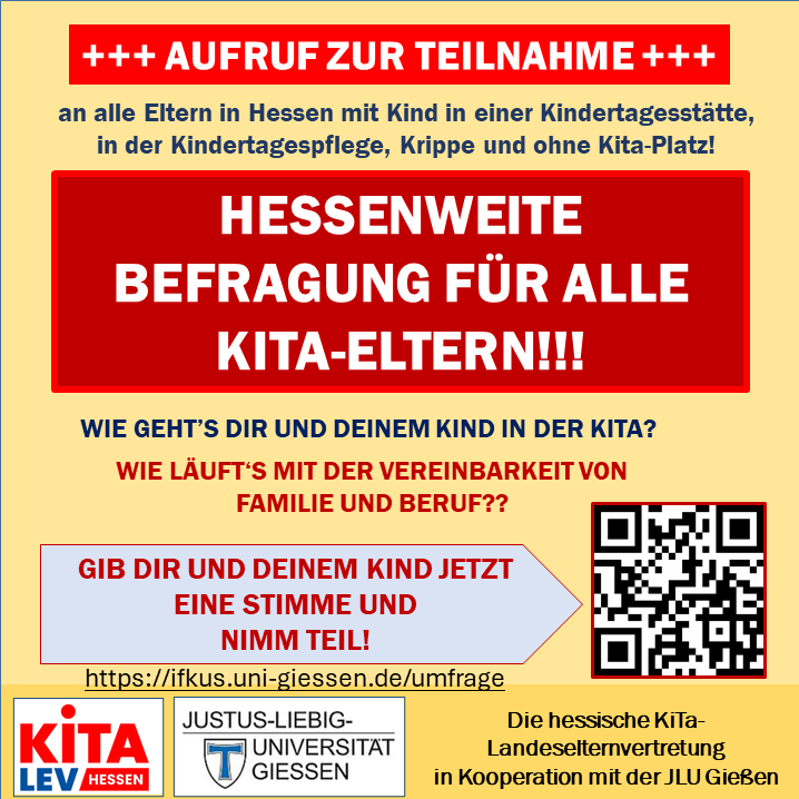 Hessenweite Online-Befragung für alle KiTa-Eltern Hessenweite Online-Befragung für alle KiTa-Eltern