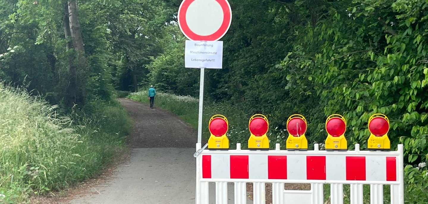 Absperrung Forstarbeiten