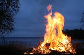 Verbrennung von pflanzlichen Abfäll Lagerfeuer